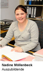 Nadine Möllenbeck, Auszubildende